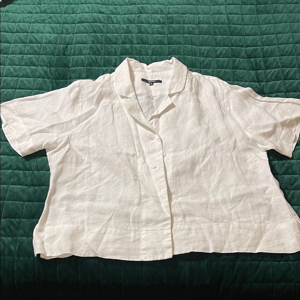Quince Cream Linen Button Down Shirt